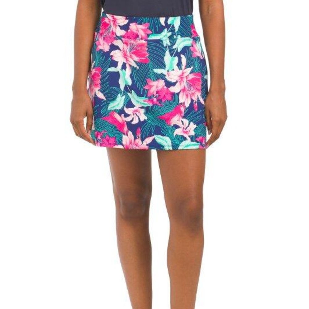 TOMMY BAHAMA Upf 50 Active A-line Golf Skort Navy Floral S L XL Pockets NWT